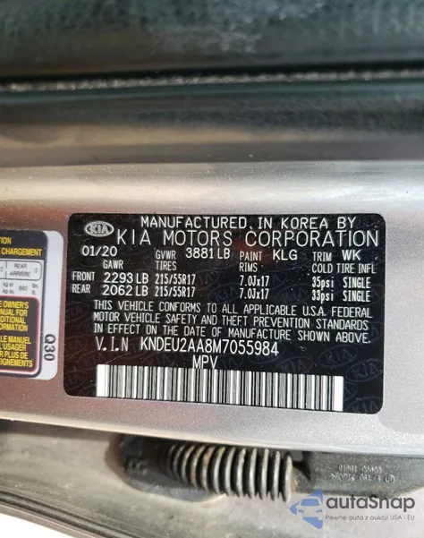 2021 Kia Seltos S из США, поврежденный, VIN KNDEU2AA8M7055984